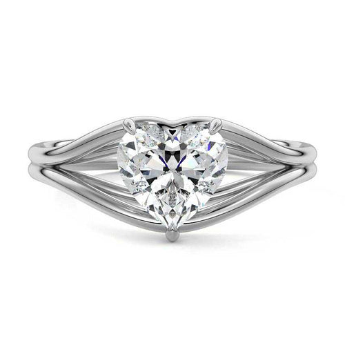 Irina - Heart White Gold Lab Grown Diamond Engagement Ring | Nura Lab