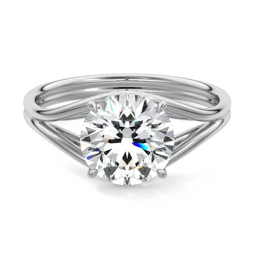 Irina round split shank solitaire lab grown diamond engagement ring in platinum