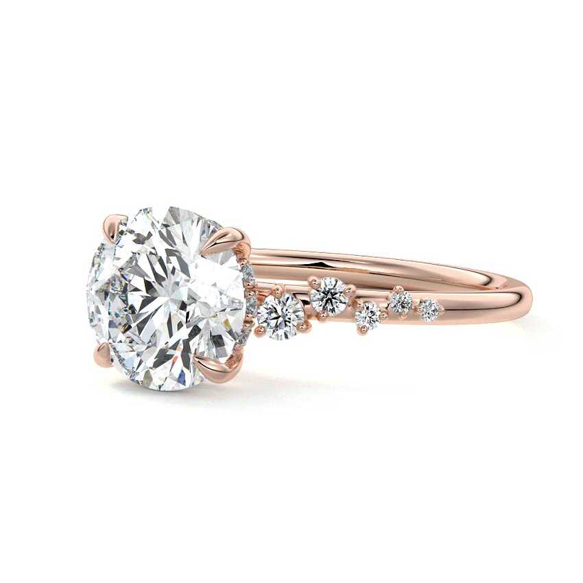 Jessara - Round Rose Gold Lab Grown Diamond Engagement Ring | Nura Lab