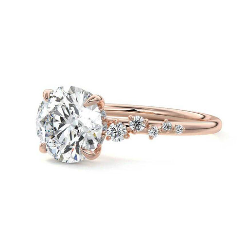 Jessara - Round Rose Gold Lab Grown Diamond Engagement Ring | Nura Lab