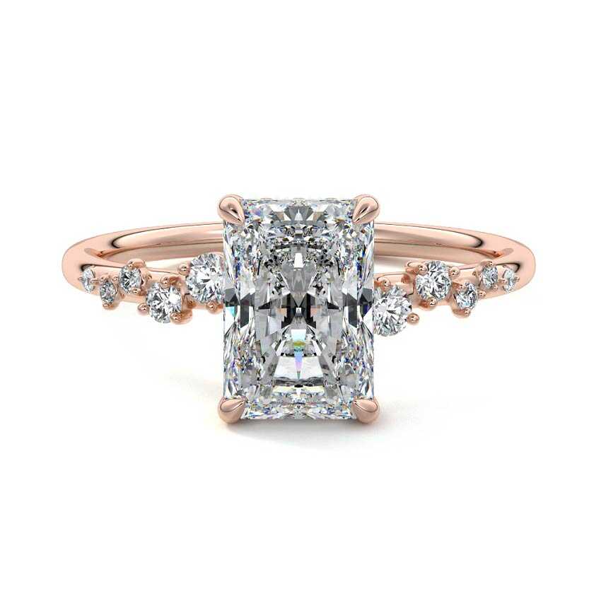 Jessara - Radiant Rose Gold Lab Grown Diamond Engagement Ring | Nura Lab