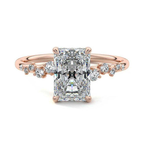 Jessara - Radiant Rose Gold Lab Grown Diamond Engagement Ring | Nura Lab