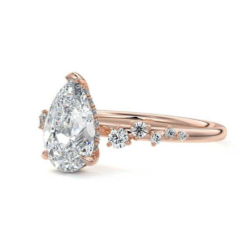 Jessara - Pear Rose Gold Lab Grown Diamond Engagement Ring | Nura Lab