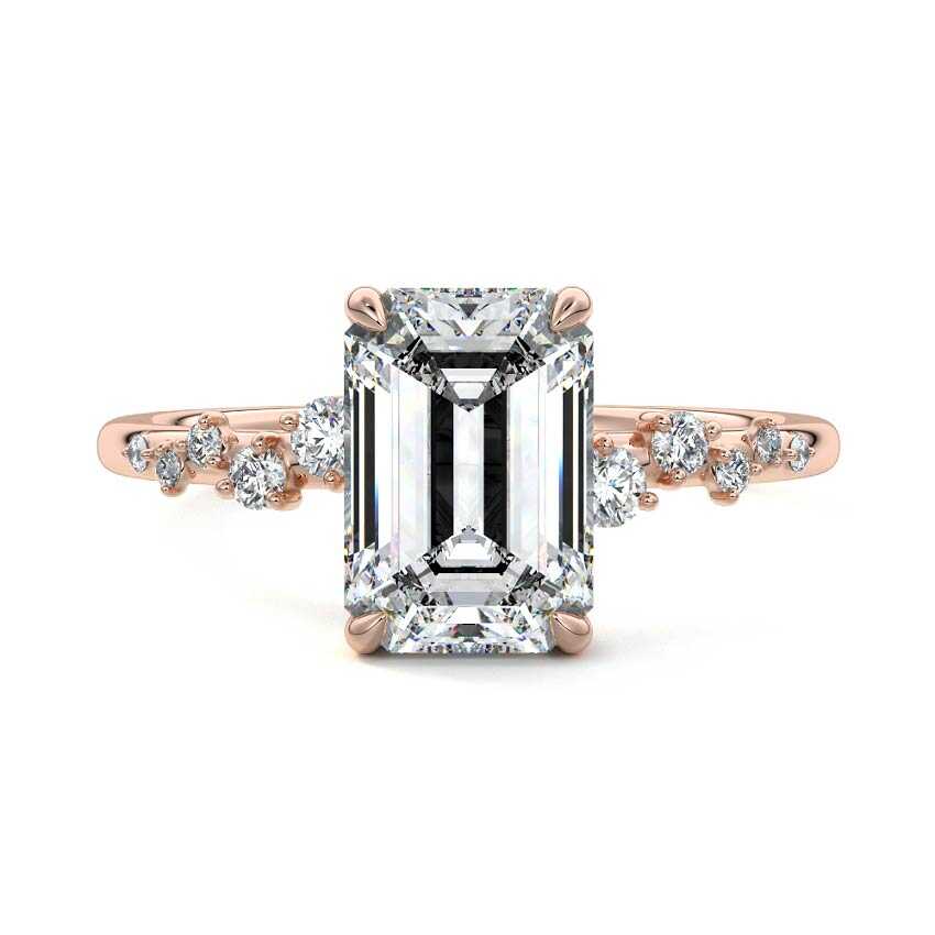 Jessara - Emerald Cut Rose Gold Lab Grown Diamond Engagement Ring | Nura Lab