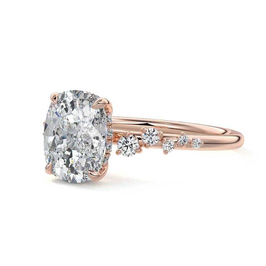 Jessara - Cushion Rose Gold Lab Grown Diamond Engagement Ring | Nura Lab