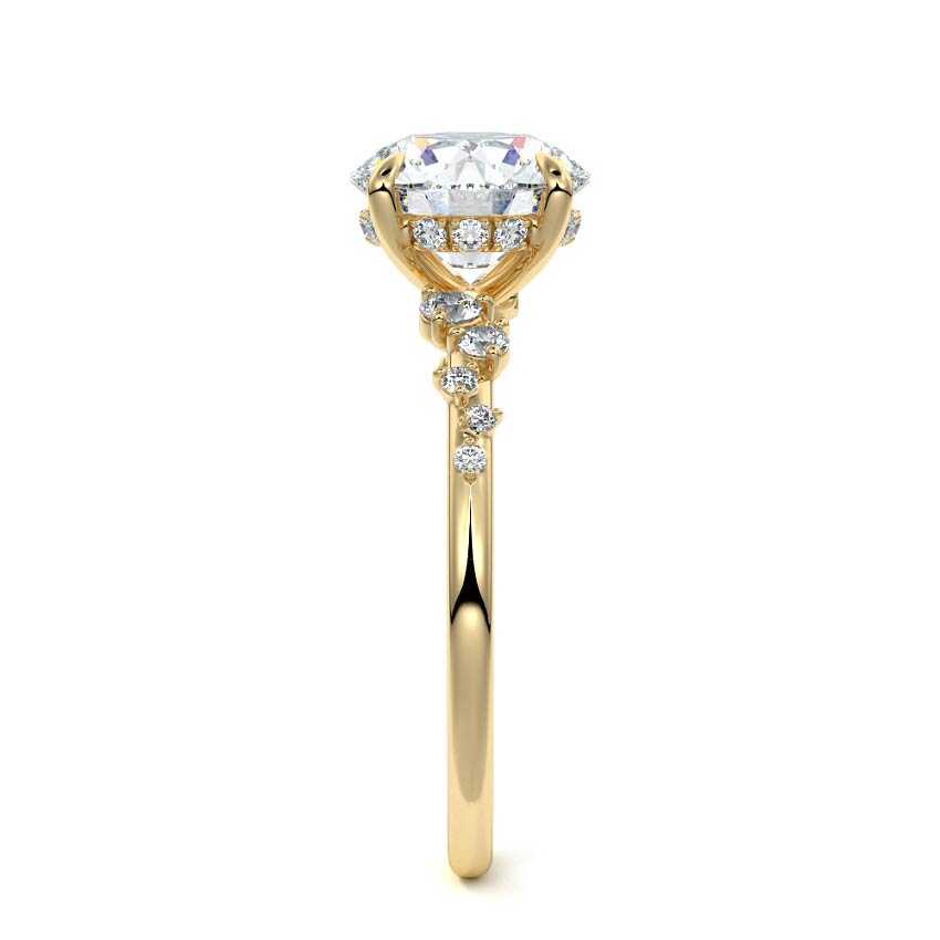 Jessara - Round Yellow Gold Lab Grown Diamond Engagement Ring | Nura Lab