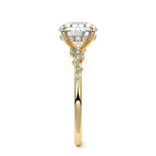 Jessara - Round Yellow Gold Lab Grown Diamond Engagement Ring | Nura Lab