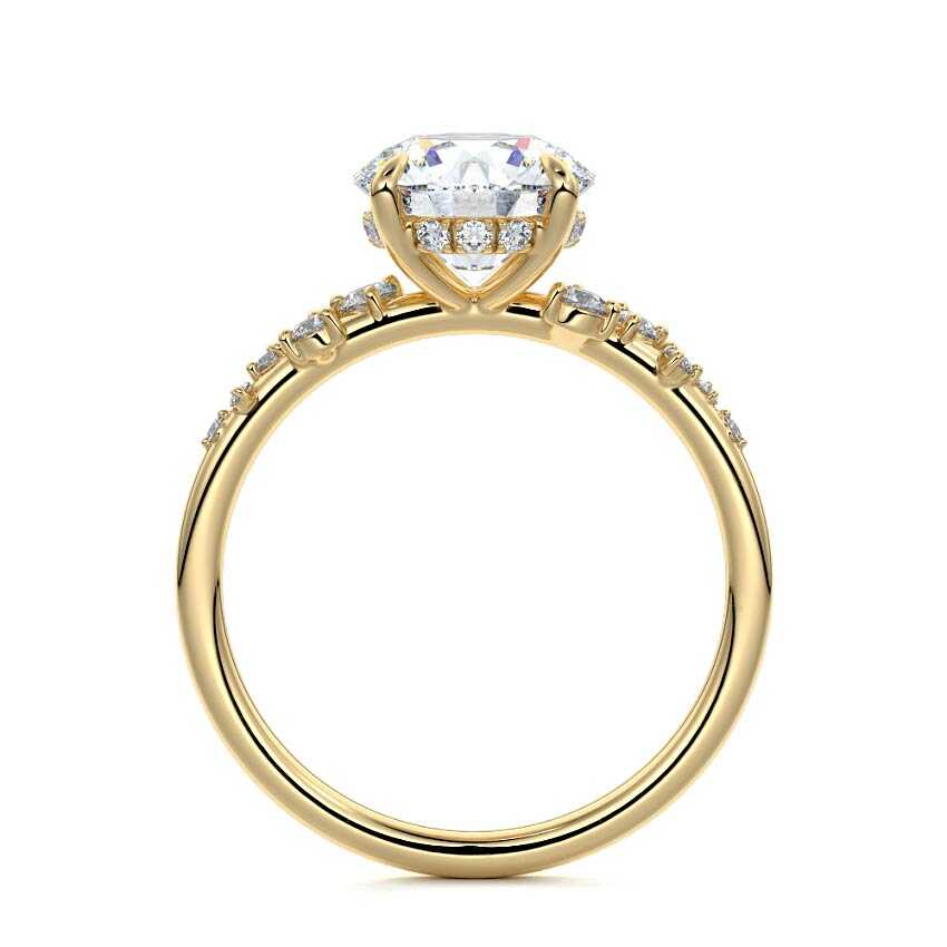Jessara - Round Yellow Gold Lab Grown Diamond Engagement Ring | Nura Lab