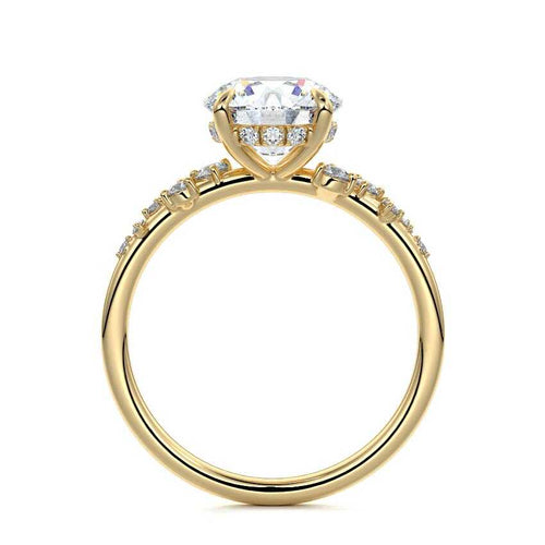 Jessara - Round Yellow Gold Lab Grown Diamond Engagement Ring | Nura Lab