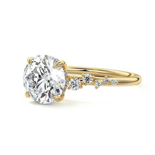 Jessara - Round Yellow Gold Lab Grown Diamond Engagement Ring | Nura Lab