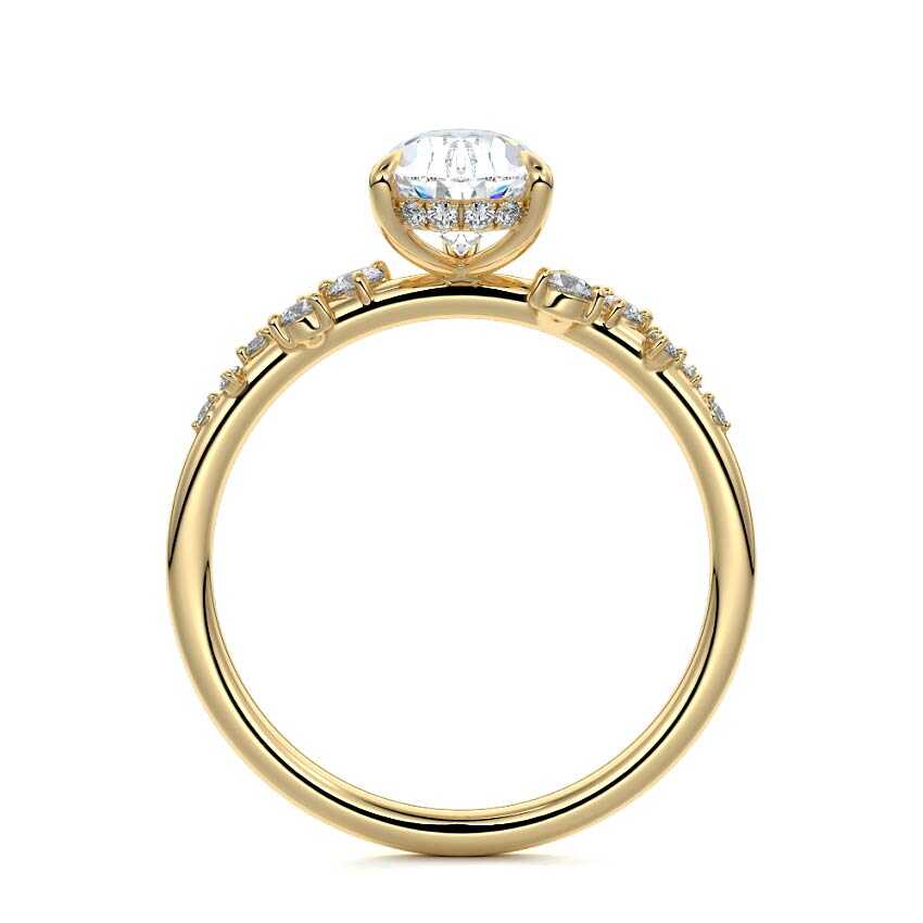 Jessara - Pear Yellow Gold Engagement Ring Profile View | Nura Lab