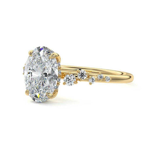 Jessara - Oval Yellow Gold Lab Grown Diamond Engagement Ring | Nura Lab