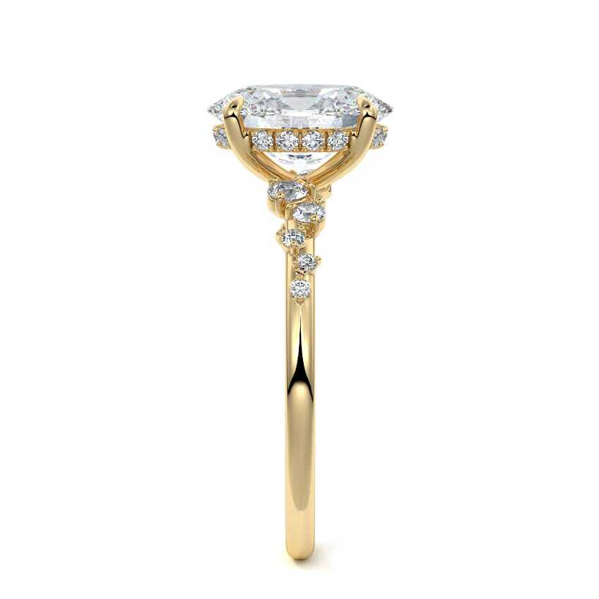 Jessara - Oval Yellow Gold Engagement Ring Side View | Nura Lab