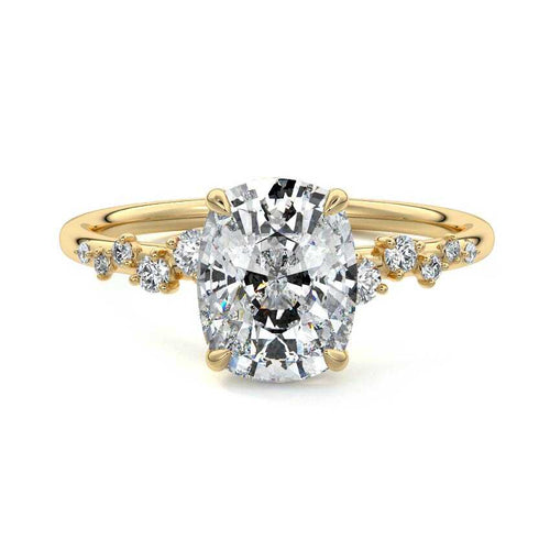 Jessara - Cushion Yellow Gold Lab Grown Diamond Engagement Ring | Nura Lab