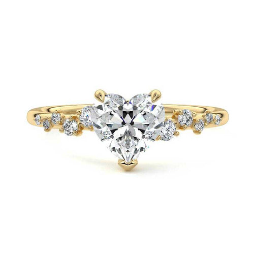 Jessara - Heart Yellow Gold Lab Grown Diamond Engagement Ring | Nura Lab