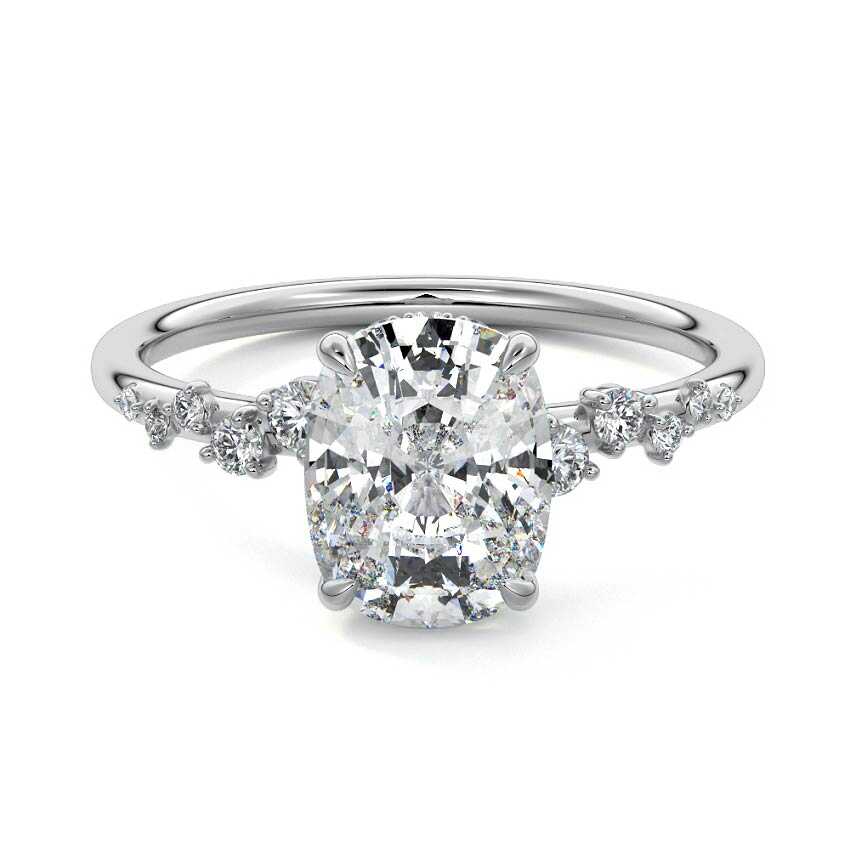 Jessara - Cushion White Gold Lab Grown Diamond Engagement Ring | Nura Lab