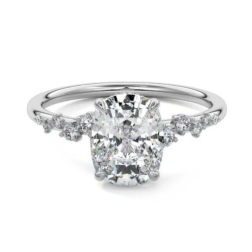 Jessara - Cushion White Gold Lab Grown Diamond Engagement Ring | Nura Lab