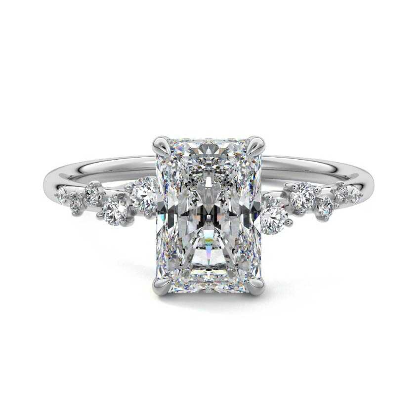 Jessara - Radiant Platinum Lab Grown Diamond Engagement Ring | Nura Lab