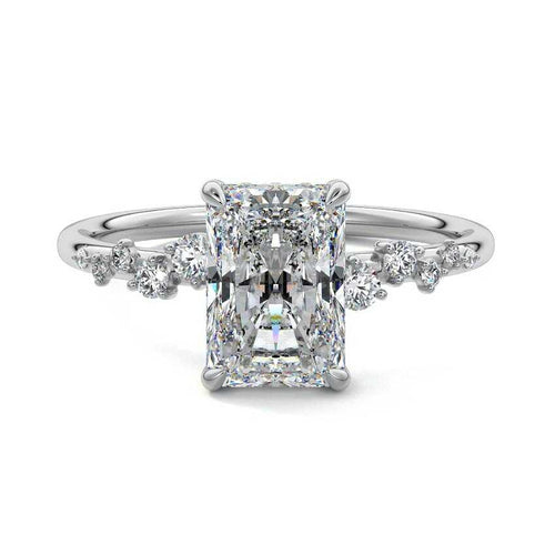 Jessara - Radiant Platinum Lab Grown Diamond Engagement Ring | Nura Lab