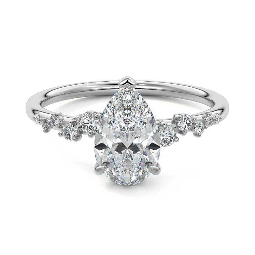 Jessara - Pear Platinum Lab Grown Diamond Engagement Ring | Nura Lab