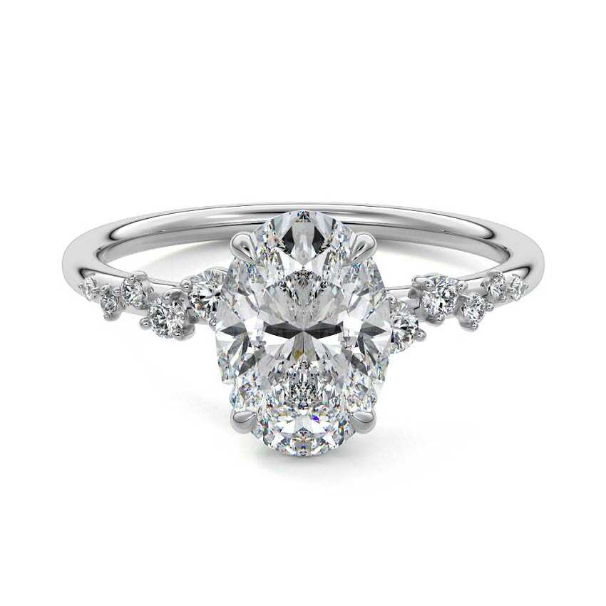 Jessara - Oval Platinum Lab Grown Diamond Engagement Ring | Nura Lab