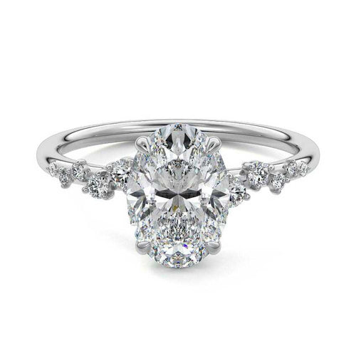 Jessara - Oval Platinum Lab Grown Diamond Engagement Ring | Nura Lab