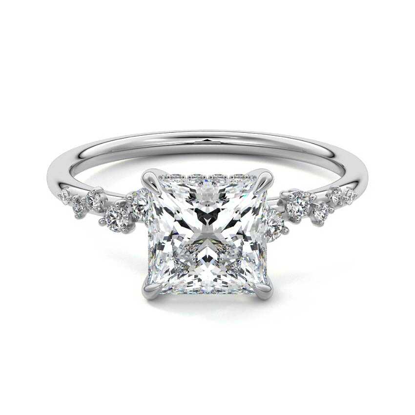 Jessara - Princess Platinum Lab Grown Diamond Engagement Ring | Nura Lab