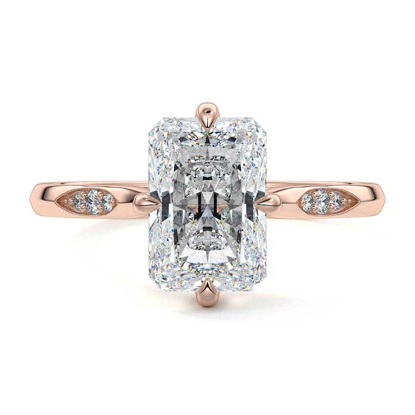 Kaia - Radiant Rose Gold Lab Grown Diamond Engagement Ring | Nura Lab