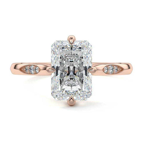 Kaia - Radiant Rose Gold Lab Grown Diamond Engagement Ring | Nura Lab