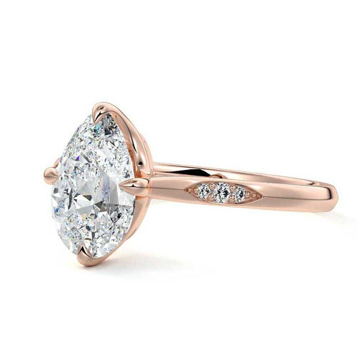 Kaia - Pear Rose Gold Lab Grown Diamond Engagement Ring | Nura Lab