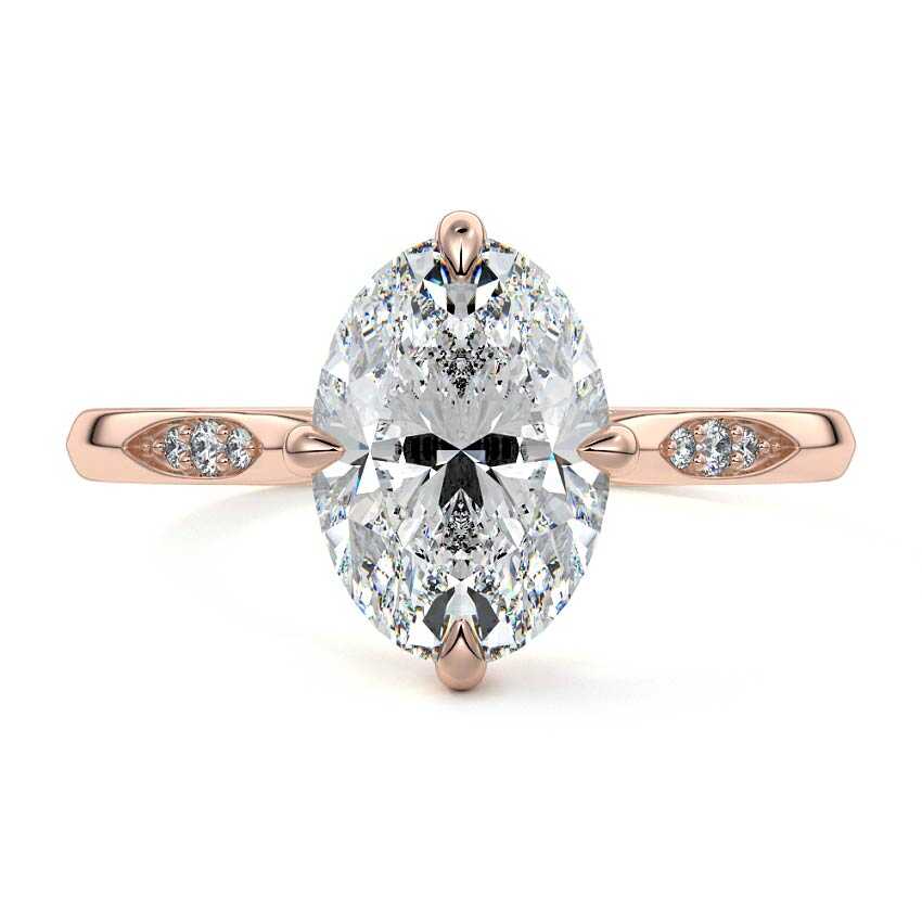 Kaia - Oval Rose Gold Lab Grown Diamond Engagement Ring | Nura Lab