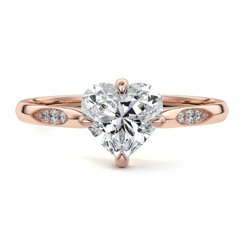 Kaia - Heart Rose Gold Lab Grown Diamond Engagement Ring | Nura Lab