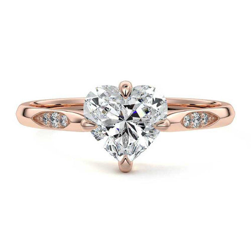 Kaia - Heart Rose Gold Lab Grown Diamond Engagement Ring | Nura Lab