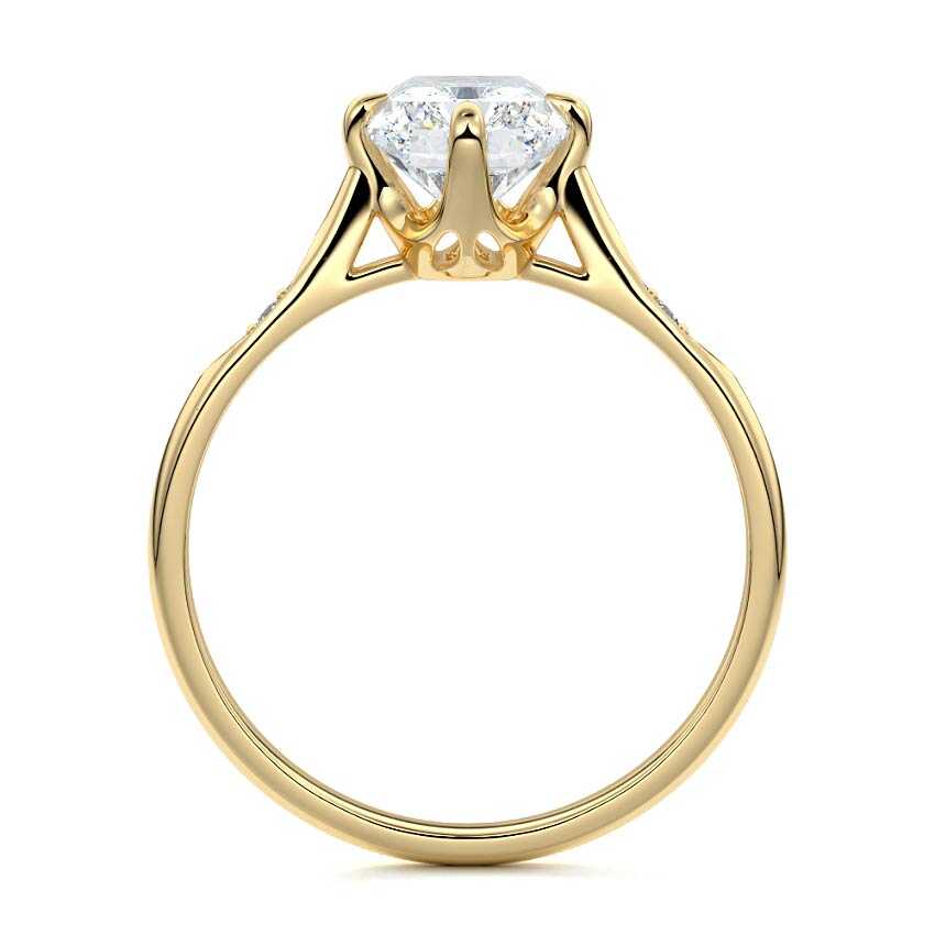 Kaia - Radiant Yellow Gold Engagement Ring Profile View | Nura Lab