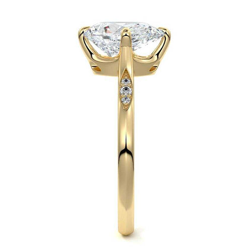 Kaia - Pear Yellow Gold Engagement Ring Side View | Nura Lab