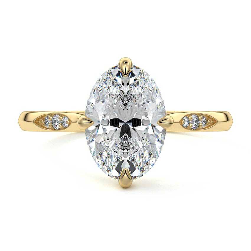 Kaia - Oval Yellow Gold Lab Grown Diamond Engagement Ring | Nura Lab