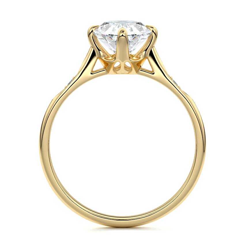 Kaia - Oval Yellow Gold Engagement Ring Profile View | Nura Lab