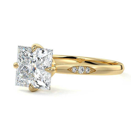 Kaia - Princess Yellow Gold Lab Grown Diamond Engagement Ring | Nura Lab