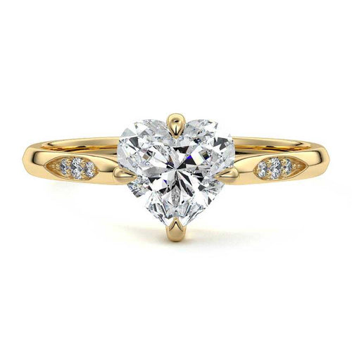 Kaia - Heart Yellow Gold Lab Grown Diamond Engagement Ring | Nura Lab