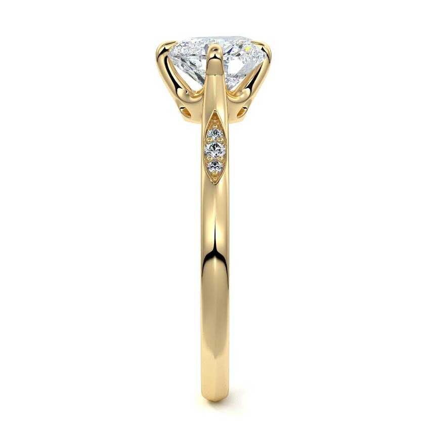 Kaia - Heart Yellow Gold Engagement Ring Side View | Nura Lab