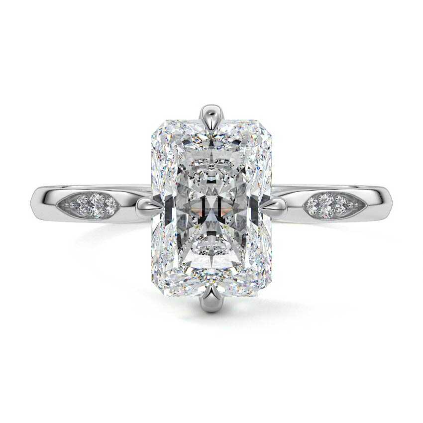 Kaia - Radiant White Gold Lab Grown Diamond Engagement Ring | Nura Lab