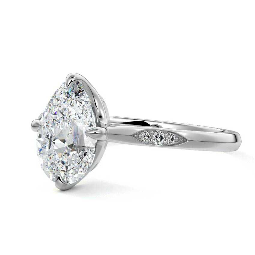 Kaia - Pear White Gold Lab Grown Diamond Engagement Ring | Nura Lab