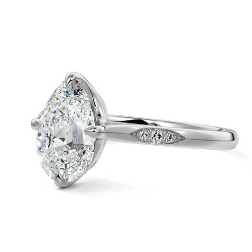 Kaia - Pear White Gold Lab Grown Diamond Engagement Ring | Nura Lab