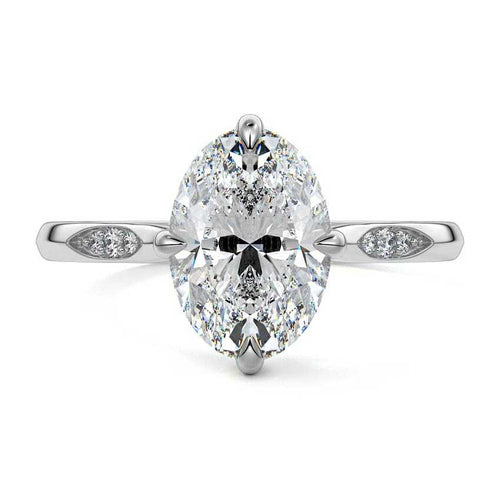 Kaia - Oval White Gold Lab Grown Diamond Engagement Ring | Nura Lab
