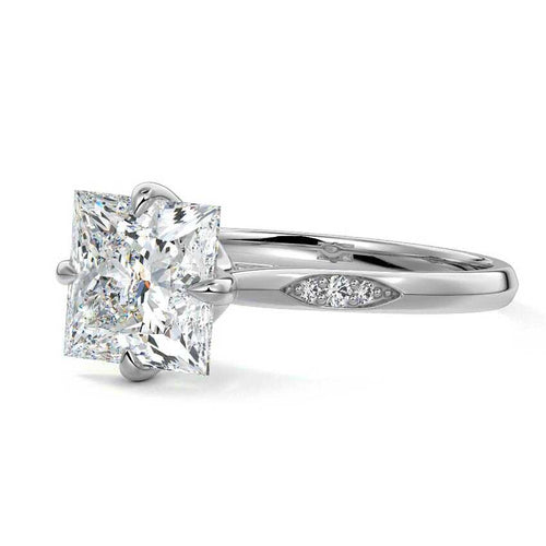 Kaia - Princess White Gold Lab Grown Diamond Engagement Ring | Nura Lab