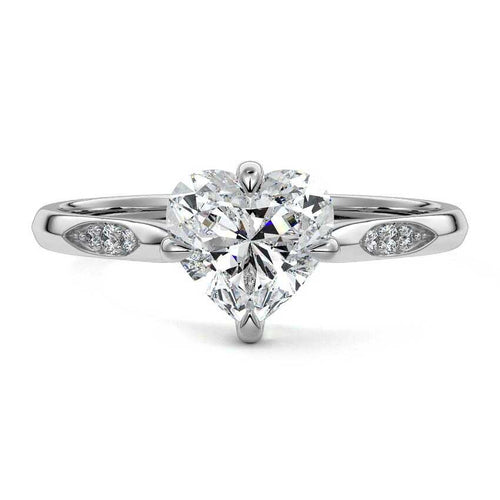 Kaia - Heart White Gold Lab Grown Diamond Engagement Ring | Nura Lab