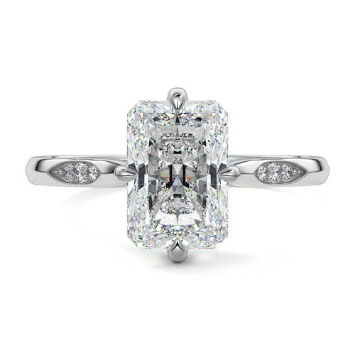 Kaia - Radiant Platinum Lab Grown Diamond Engagement Ring | Nura Lab