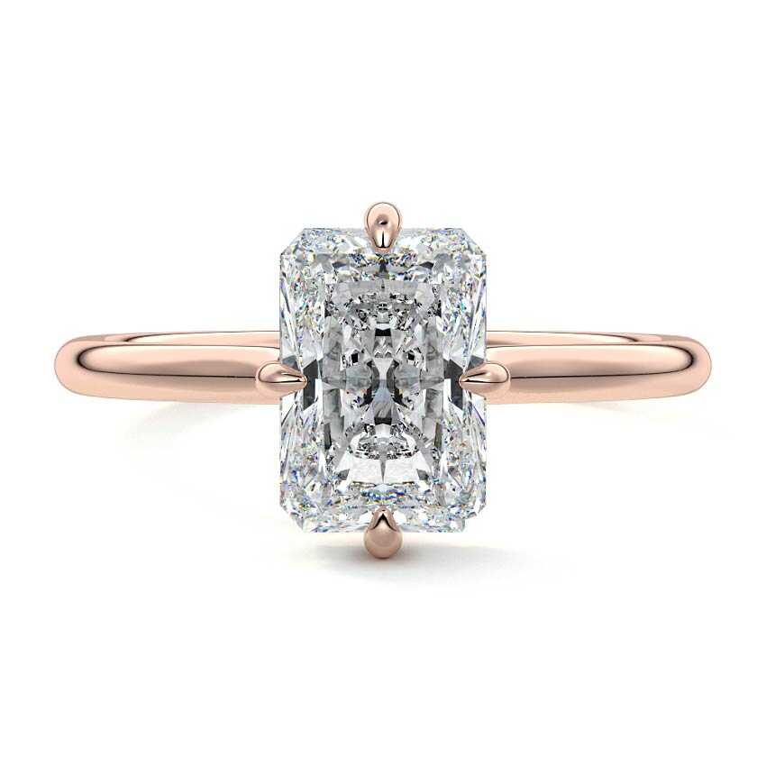 Ornella - Radiant Rose Gold Lab Grown Diamond Engagement Ring | Nura Lab