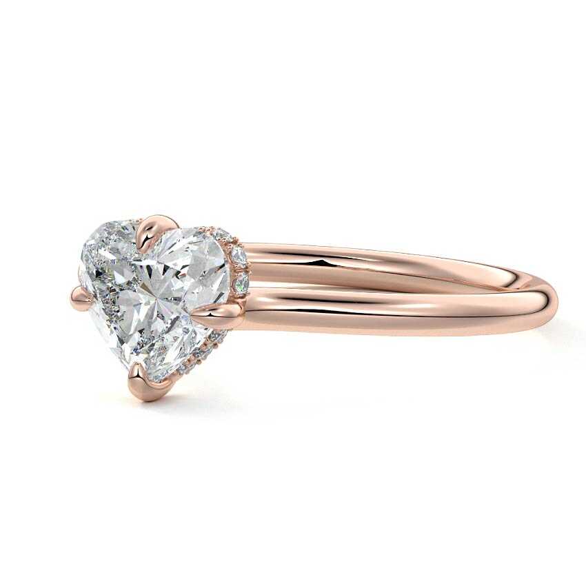 Ornella - Heart Rose Gold Lab Grown Diamond Engagement Ring | Nura Lab