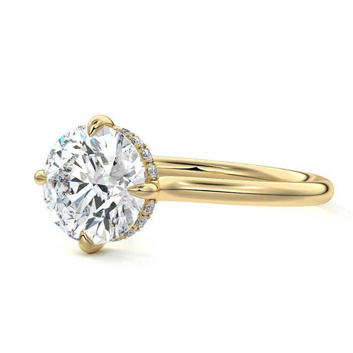 Ornella - Round Yellow Gold Lab Grown Diamond Engagement Ring | Nura Lab